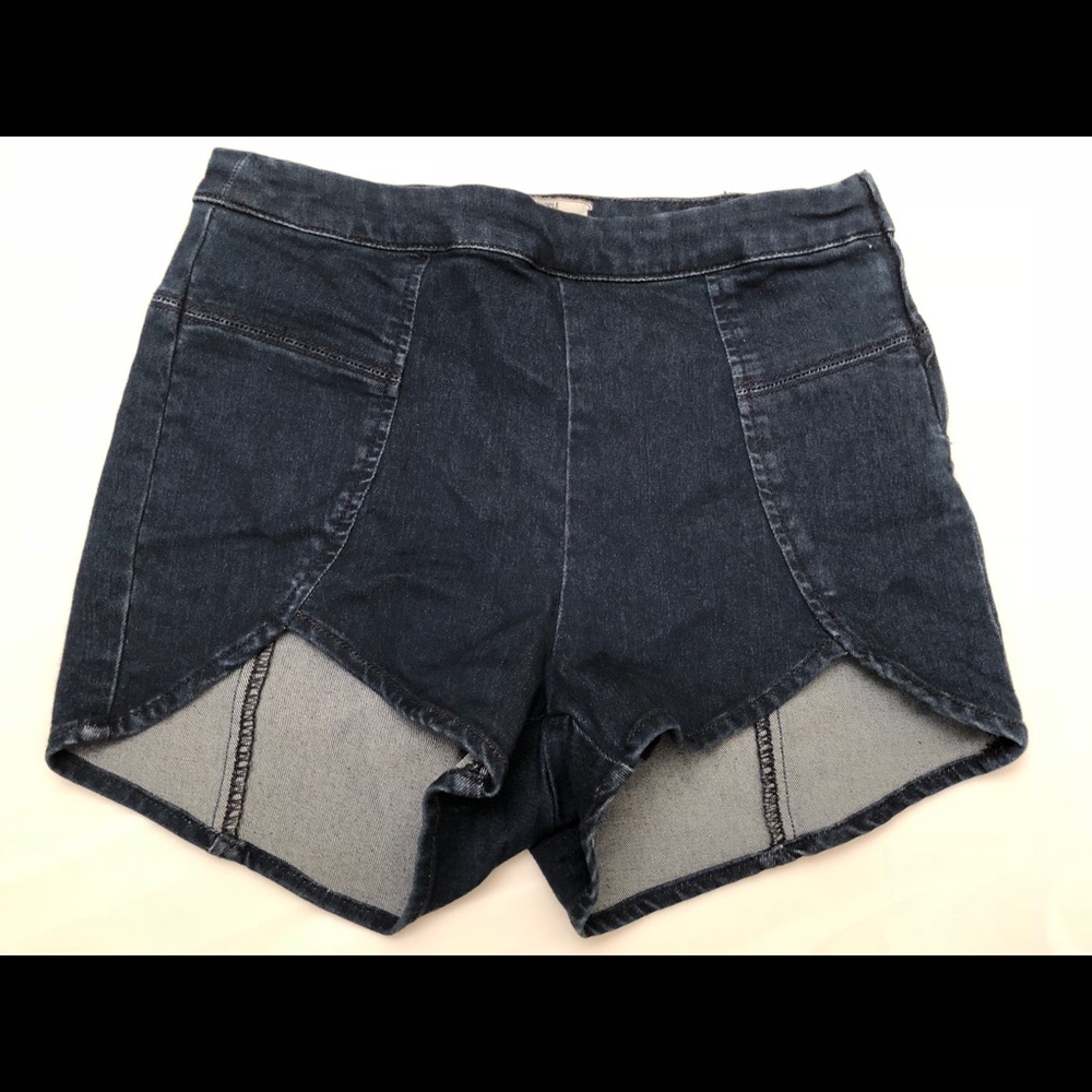 Free people dark wash high rise shorts